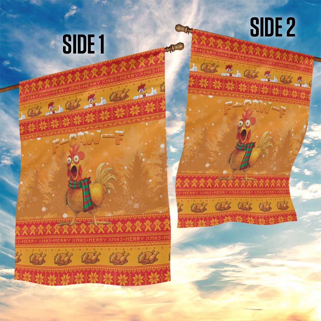 Funny Christmas F Caw F Chicken Garden Flag Merry Craw Mas - Wonder Print Shop