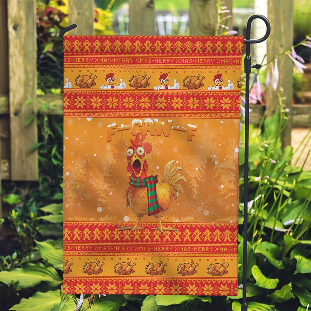 Funny Christmas F Caw F Chicken Garden Flag Merry Craw Mas - Wonder Print Shop