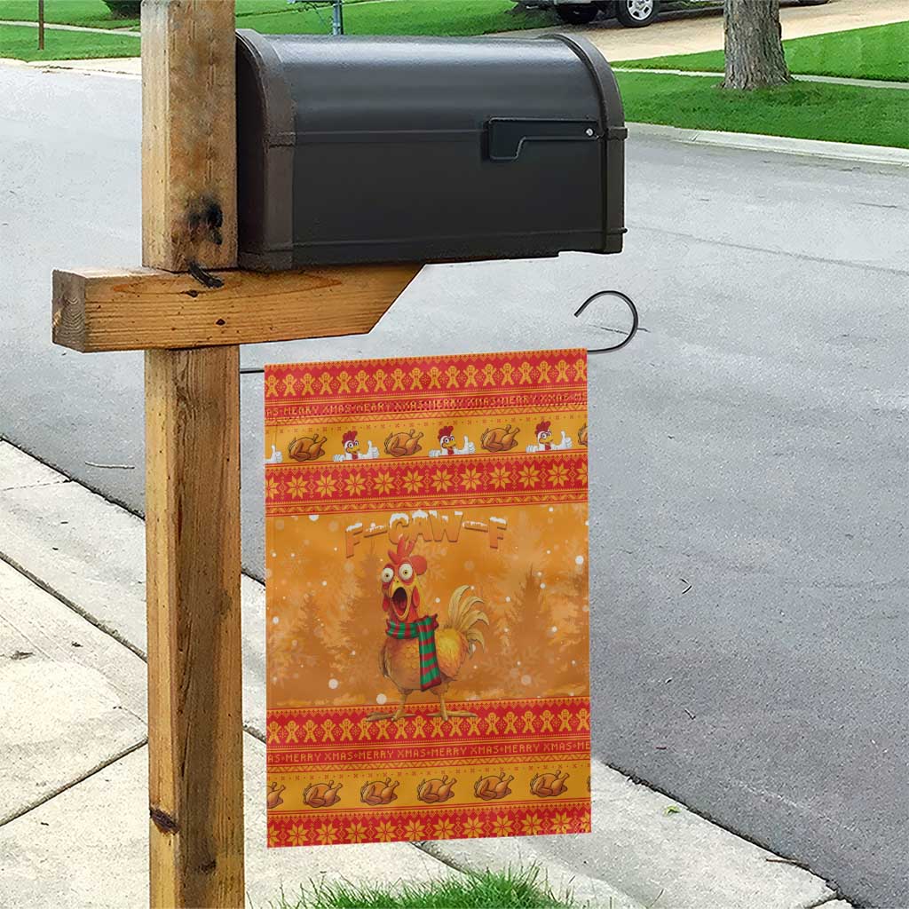 Funny Christmas F Caw F Chicken Garden Flag Merry Craw Mas - Wonder Print Shop