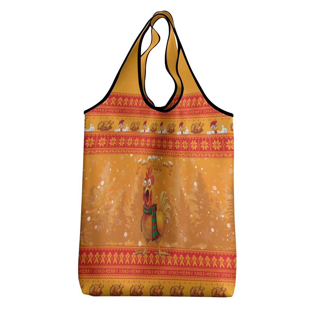 Funny Christmas F Caw F Chicken Grocery Bag Merry Craw Mas - Wonder Print Shop