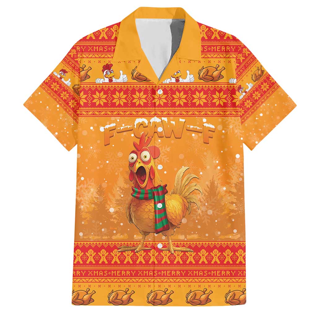 Funny Christmas F Caw F Chicken Hawaiian Shirt Merry Craw Mas - Wonder Print Shop