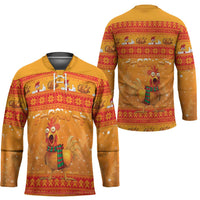 Funny Christmas F Caw F Chicken Hockey Jersey Merry Craw Mas - Wonder Print Shop