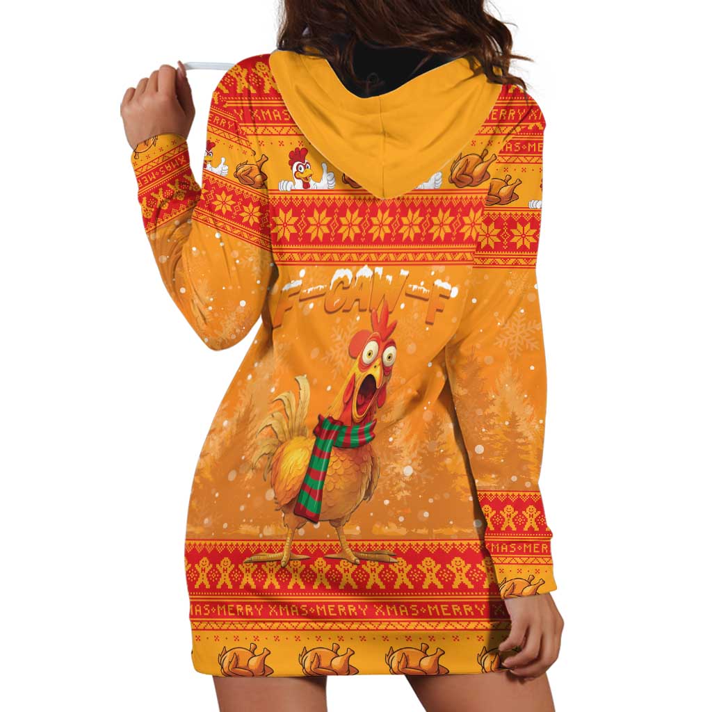 Funny Christmas F Caw F Chicken Hoodie Dress Merry Craw Mas - Wonder Print Shop