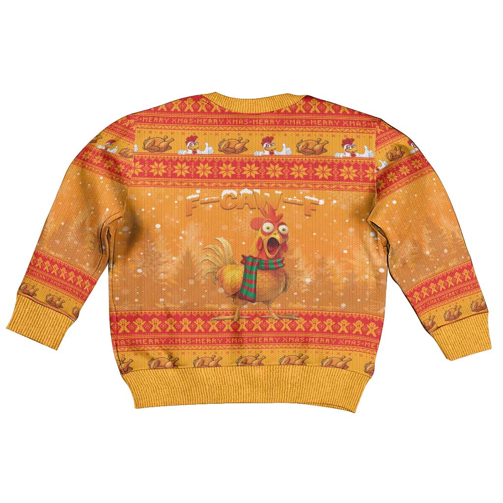 Funny Christmas F Caw F Chicken Kid Ugly Christmas Sweater Merry Craw Mas - Wonder Print Shop