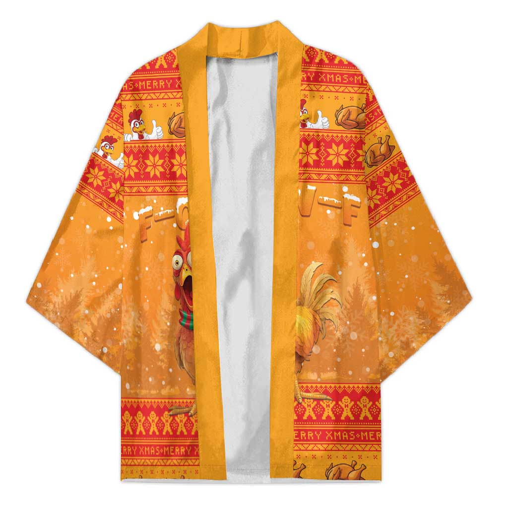 Funny Christmas F Caw F Chicken Kimono Merry Craw Mas - Wonder Print Shop
