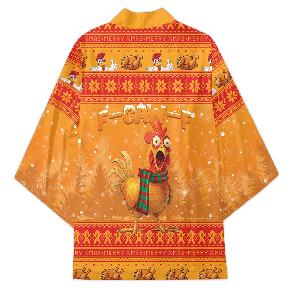 Funny Christmas F Caw F Chicken Kimono Merry Craw Mas - Wonder Print Shop