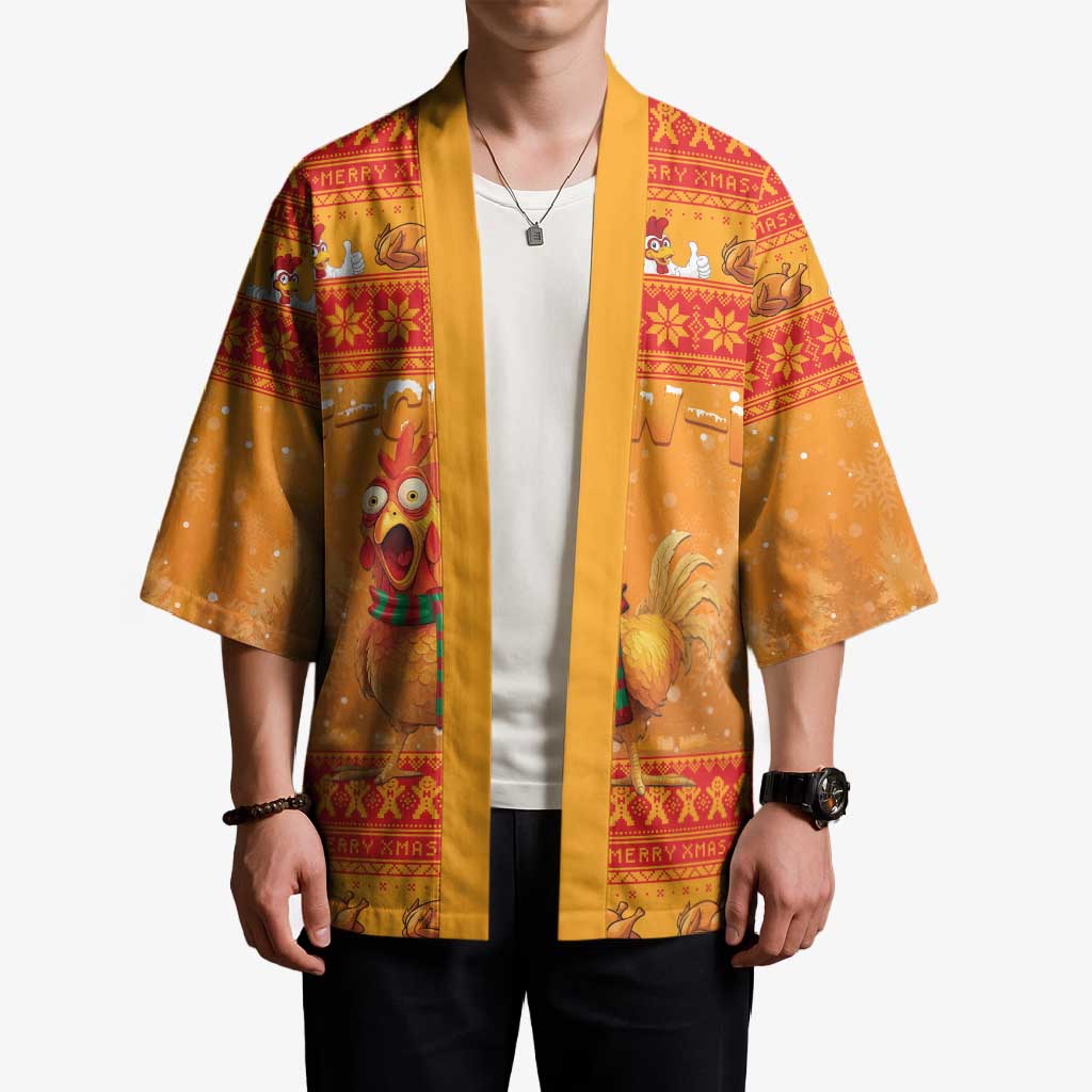 Funny Christmas F Caw F Chicken Kimono Merry Craw Mas - Wonder Print Shop
