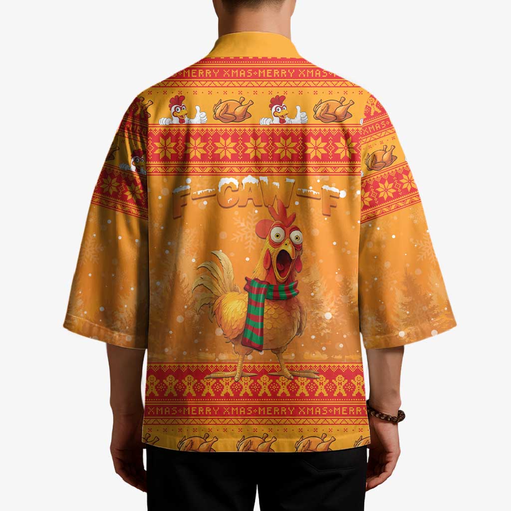 Funny Christmas F Caw F Chicken Kimono Merry Craw Mas - Wonder Print Shop