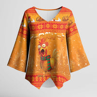 Funny Christmas F Caw F Chicken Kimono Sleeve Blouse Merry Craw Mas - Wonder Print Shop