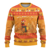 Funny Christmas F Caw F Chicken Ugly Christmas Sweater Merry Craw Mas - Wonder Print Shop
