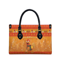 Funny Christmas F Caw F Chicken Leather Bag Merry Craw Mas - Wonder Print Shop