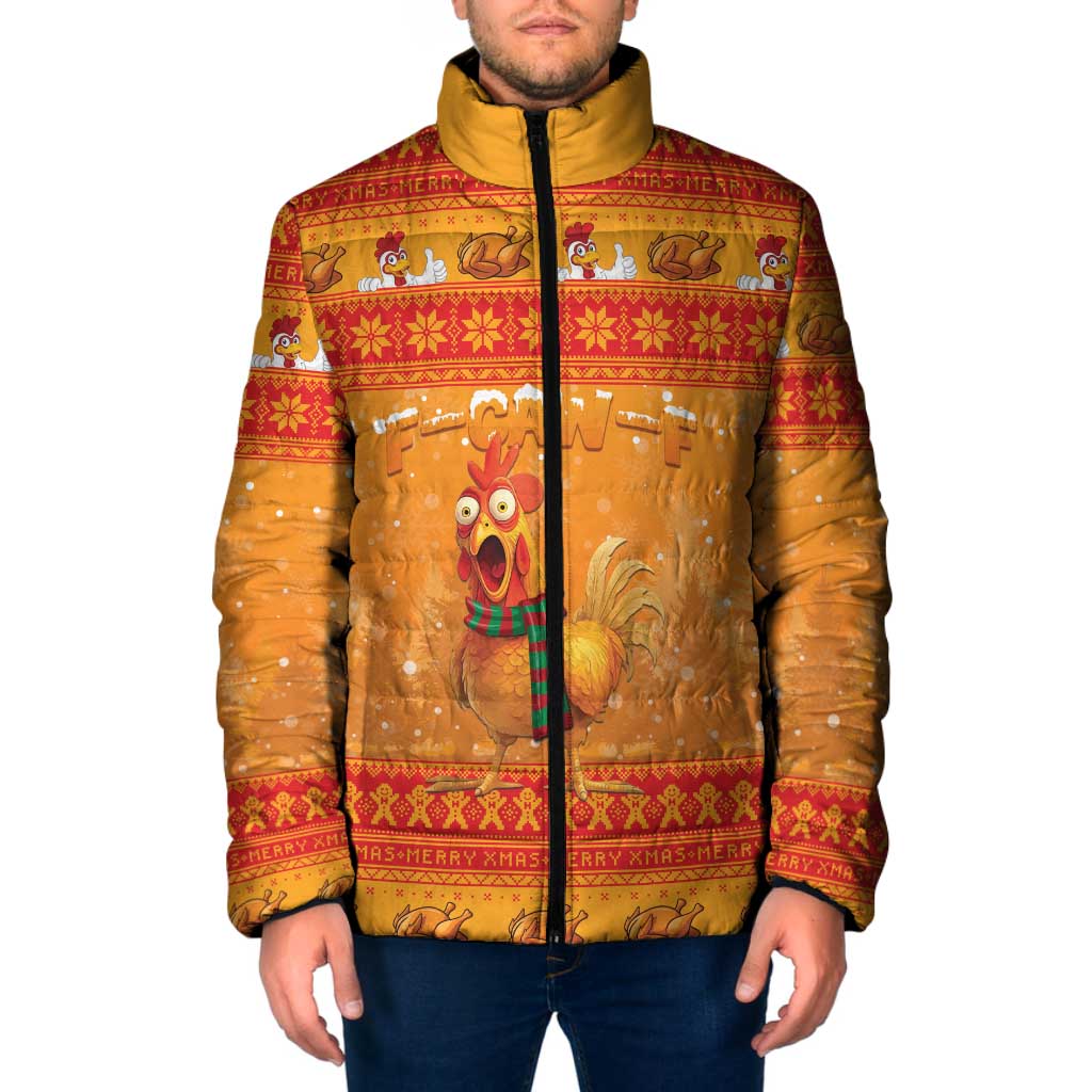 Funny Christmas F Caw F Chicken Padded Jacket Merry Craw Mas - Wonder Print Shop