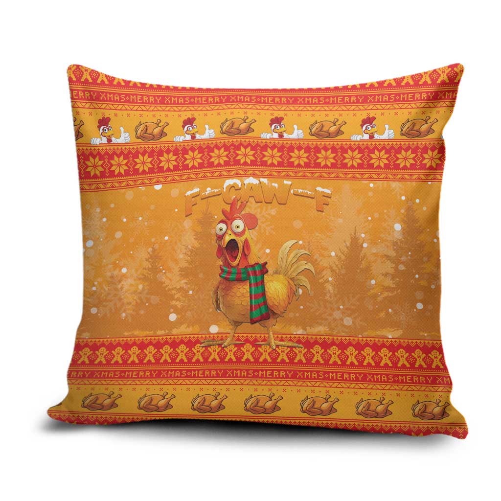 Funny Christmas F Caw F Chicken Pillow Cover Merry Craw Mas - Wonder Print Shop