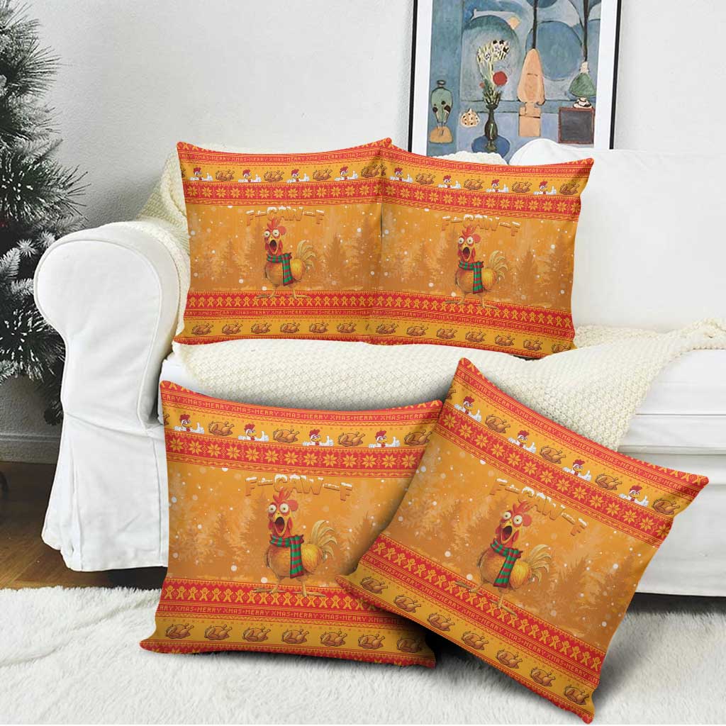 Funny Christmas F Caw F Chicken Pillow Cover Merry Craw Mas - Wonder Print Shop
