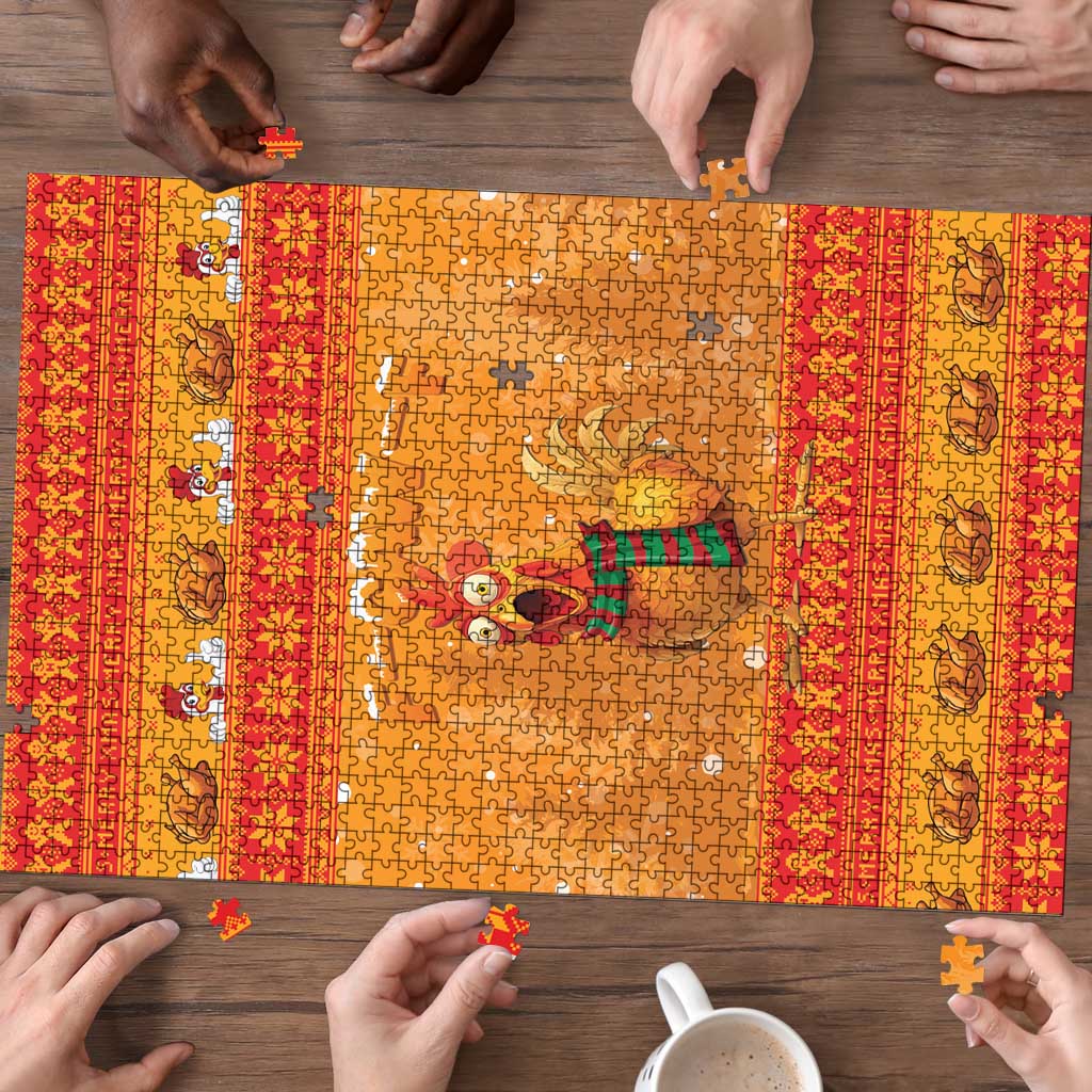 Funny Christmas F Caw F Chicken Puzzle Merry Craw Mas - Wonder Print Shop