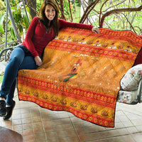 Funny Christmas F Caw F Chicken Quilt Merry Craw Mas - Wonder Print Shop