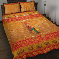 Funny Christmas F Caw F Chicken Quilt Bed Set Merry Craw Mas - Wonder Print Shop