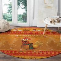 Funny Christmas F Caw F Chicken Round Carpet Merry Craw Mas - Wonder Print Shop