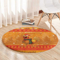 Funny Christmas F Caw F Chicken Round Carpet Merry Craw Mas - Wonder Print Shop