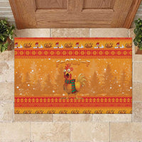 Funny Christmas F Caw F Chicken Rubber Doormat Merry Craw Mas - Wonder Print Shop