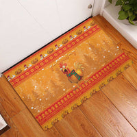 Funny Christmas F Caw F Chicken Rubber Doormat Merry Craw Mas - Wonder Print Shop