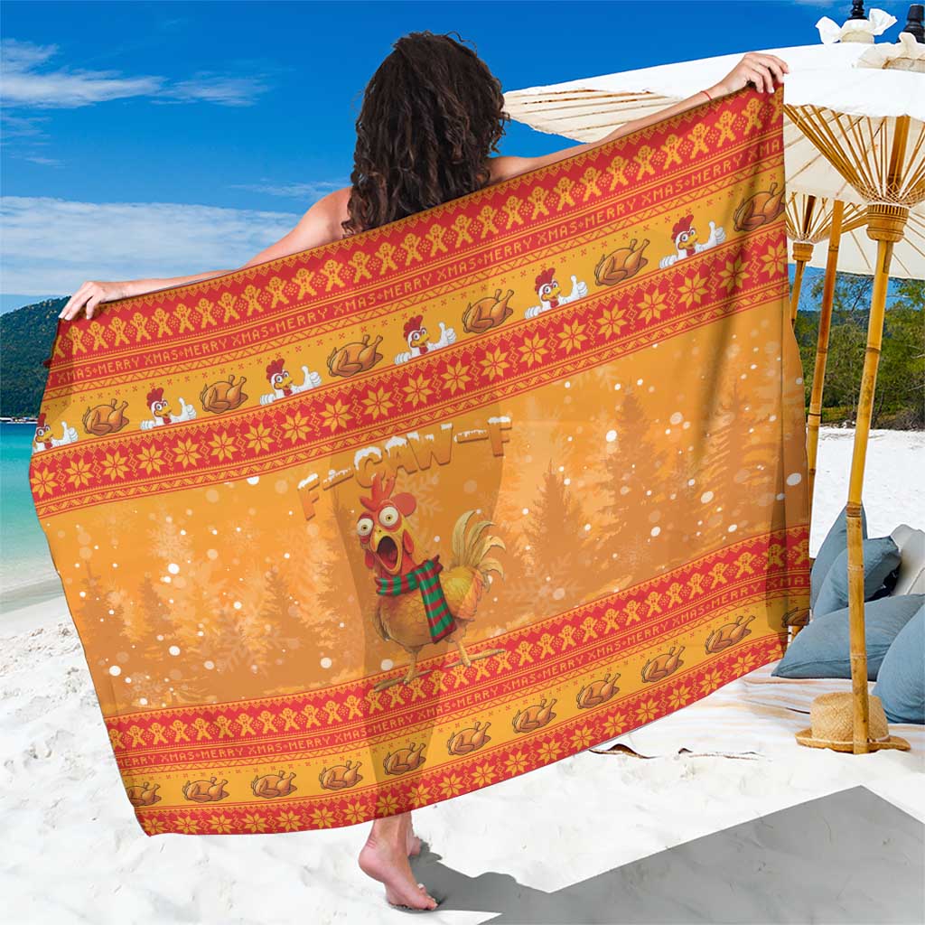 Funny Christmas F Caw F Chicken Sarong Merry Craw Mas - Wonder Print Shop
