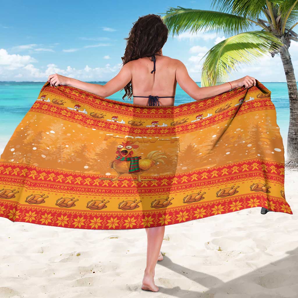 Funny Christmas F Caw F Chicken Sarong Merry Craw Mas - Wonder Print Shop
