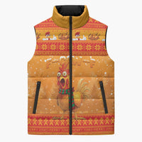 Funny Christmas F Caw F Chicken Sleeveless Puffer Jacket Merry Craw Mas - Wonder Print Shop
