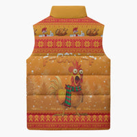 Funny Christmas F Caw F Chicken Sleeveless Puffer Jacket Merry Craw Mas - Wonder Print Shop