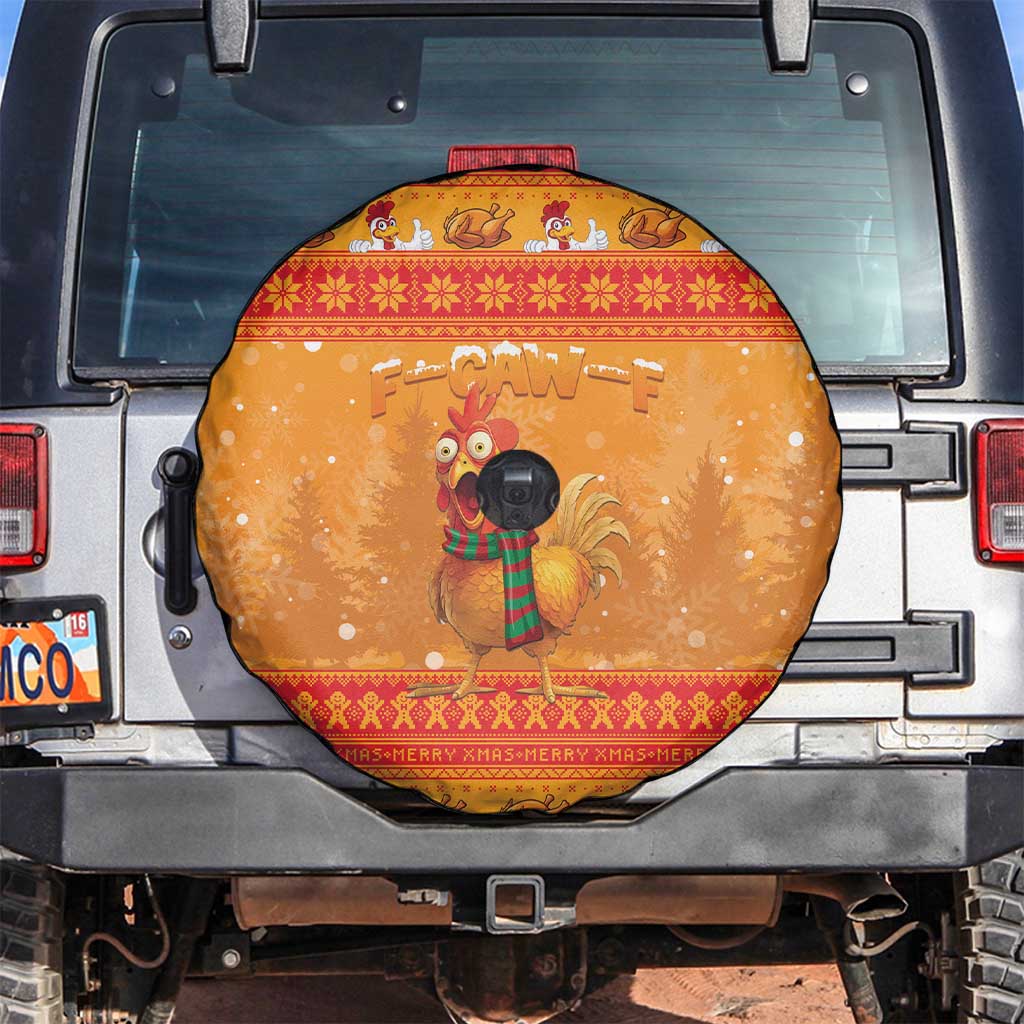 Funny Christmas F Caw F Chicken Spare Tire Cover Merry Craw Mas - Wonder Print Shop