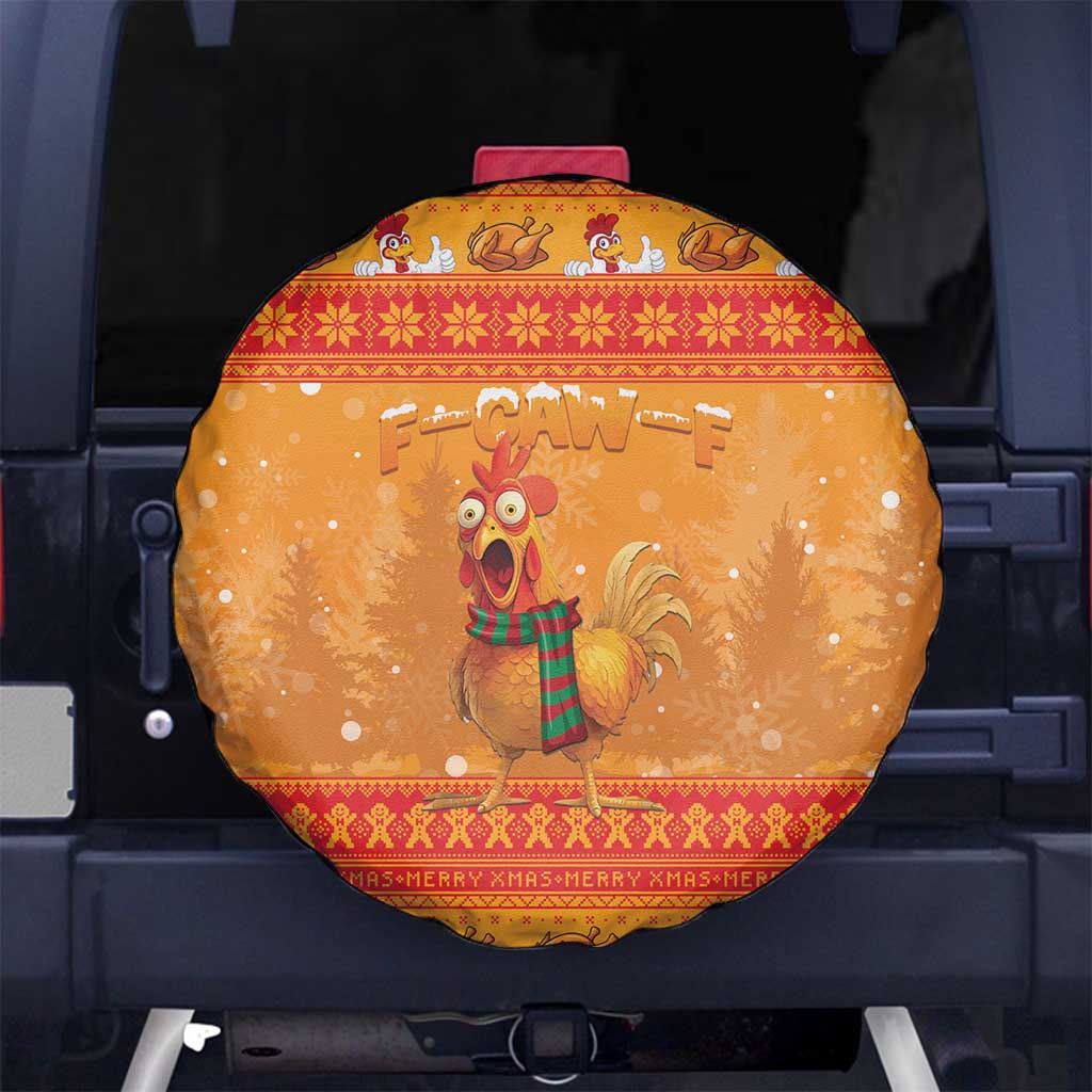 Funny Christmas F Caw F Chicken Spare Tire Cover Merry Craw Mas - Wonder Print Shop