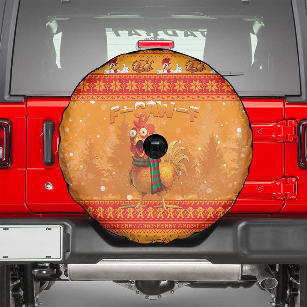 Funny Christmas F Caw F Chicken Spare Tire Cover Merry Craw Mas - Wonder Print Shop