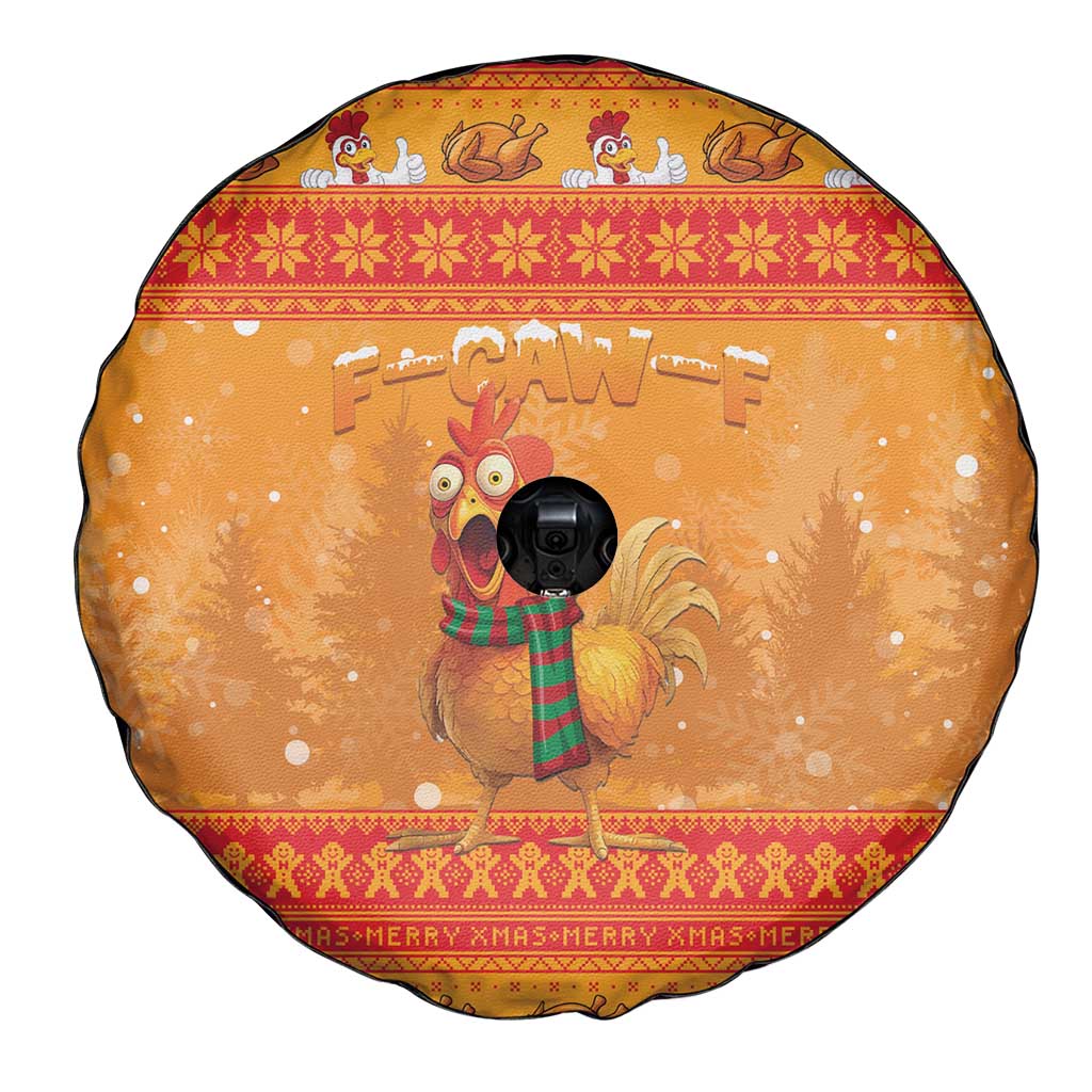 Funny Christmas F Caw F Chicken Spare Tire Cover Merry Craw Mas - Wonder Print Shop
