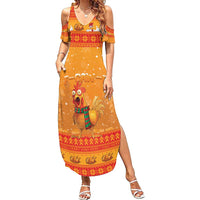 Funny Christmas F Caw F Chicken Summer Maxi Dress Merry Craw Mas - Wonder Print Shop