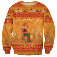 Funny Christmas F Caw F Chicken Sweatshirt Merry Craw Mas - Wonder Print Shop