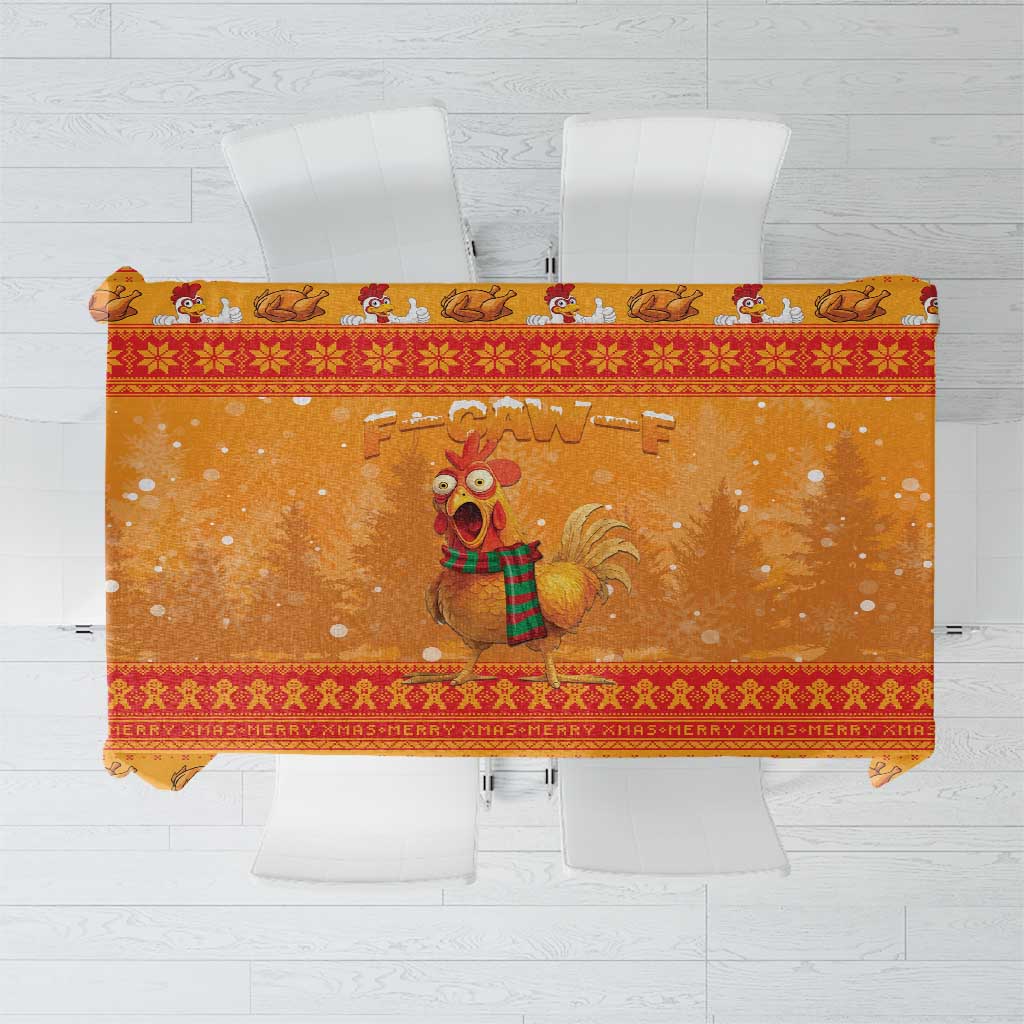 Funny Christmas F Caw F Chicken Tablecloth Merry Craw Mas - Wonder Print Shop