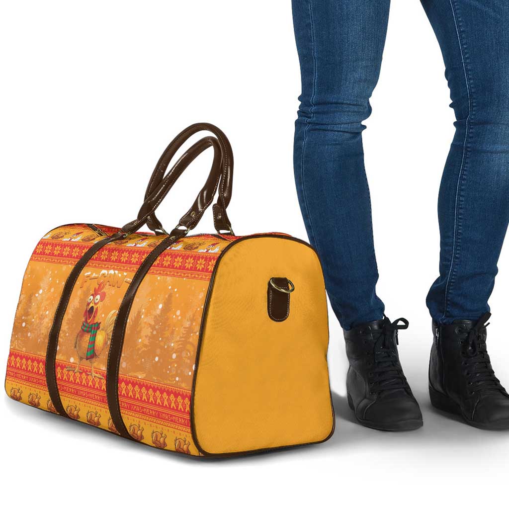 Funny Christmas F Caw F Chicken Travel Bag Merry Craw Mas - Wonder Print Shop