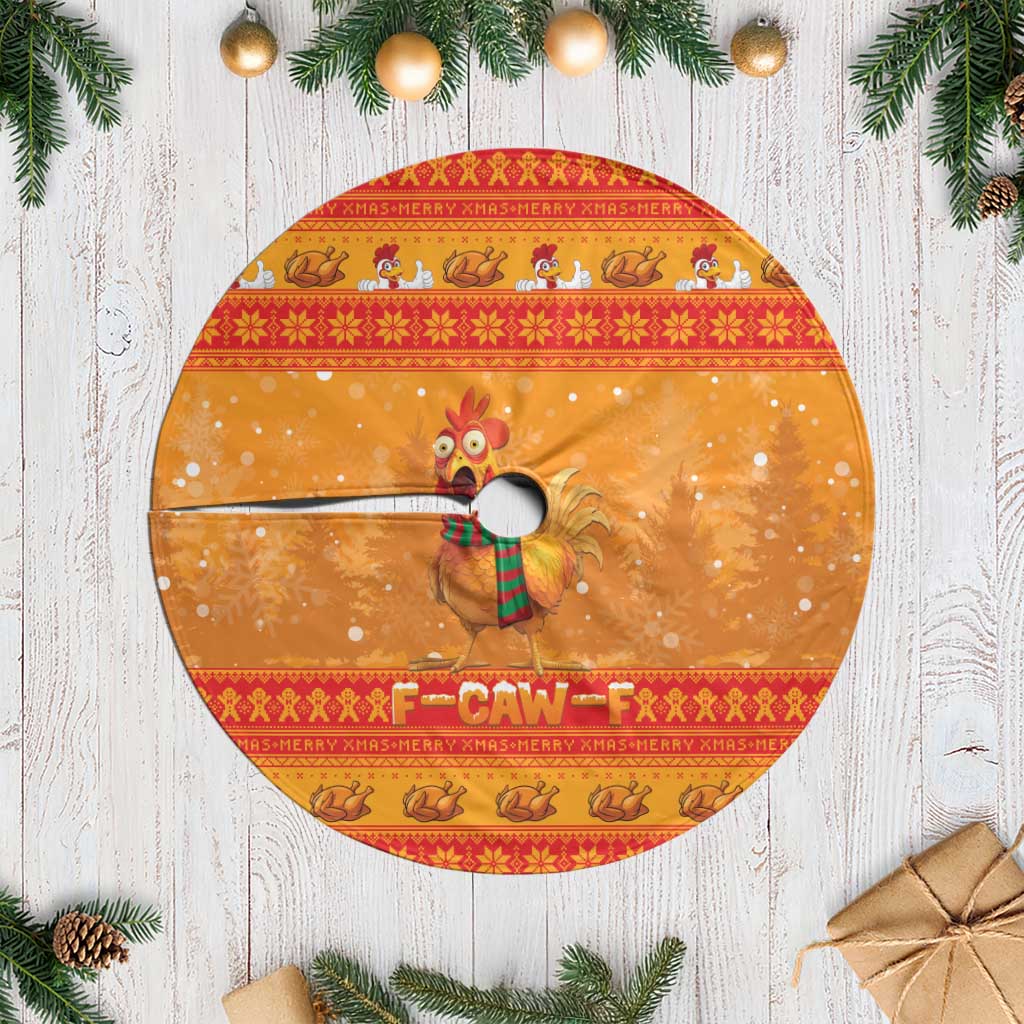 Funny Christmas F Caw F Chicken Tree Skirt Merry Craw Mas - Wonder Print Shop