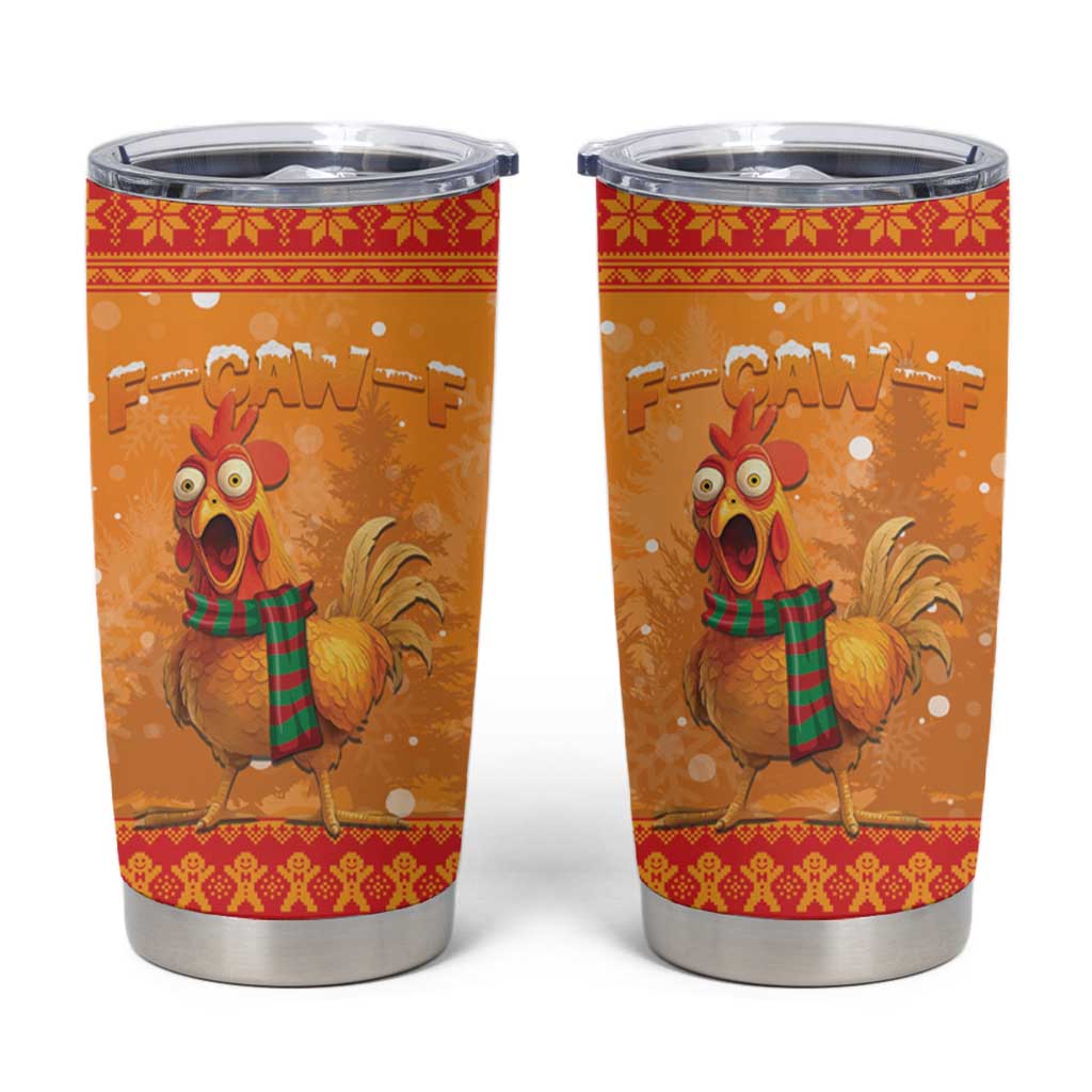 Funny Christmas F Caw F Chicken Tumbler Cup Merry Craw Mas - Wonder Print Shop