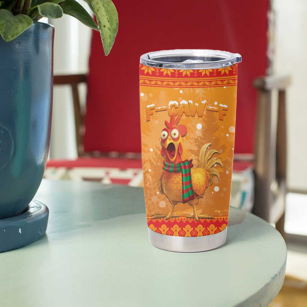 Funny Christmas F Caw F Chicken Tumbler Cup Merry Craw Mas - Wonder Print Shop