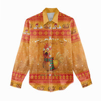 Funny Christmas F Caw F Chicken Women Casual Shirt Merry Craw Mas - Wonder Print Shop