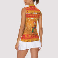 Funny Christmas F Caw F Chicken Women Sleeveless Polo Shirt Merry Craw Mas - Wonder Print Shop