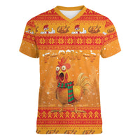 Funny Christmas F Caw F Chicken Women V-Neck T-Shirt Merry Craw Mas - Wonder Print Shop