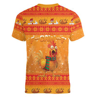 Funny Christmas F Caw F Chicken Women V-Neck T-Shirt Merry Craw Mas - Wonder Print Shop