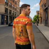 Funny Christmas F Caw F Chicken Zipper Polo Shirt Merry Craw Mas - Wonder Print Shop