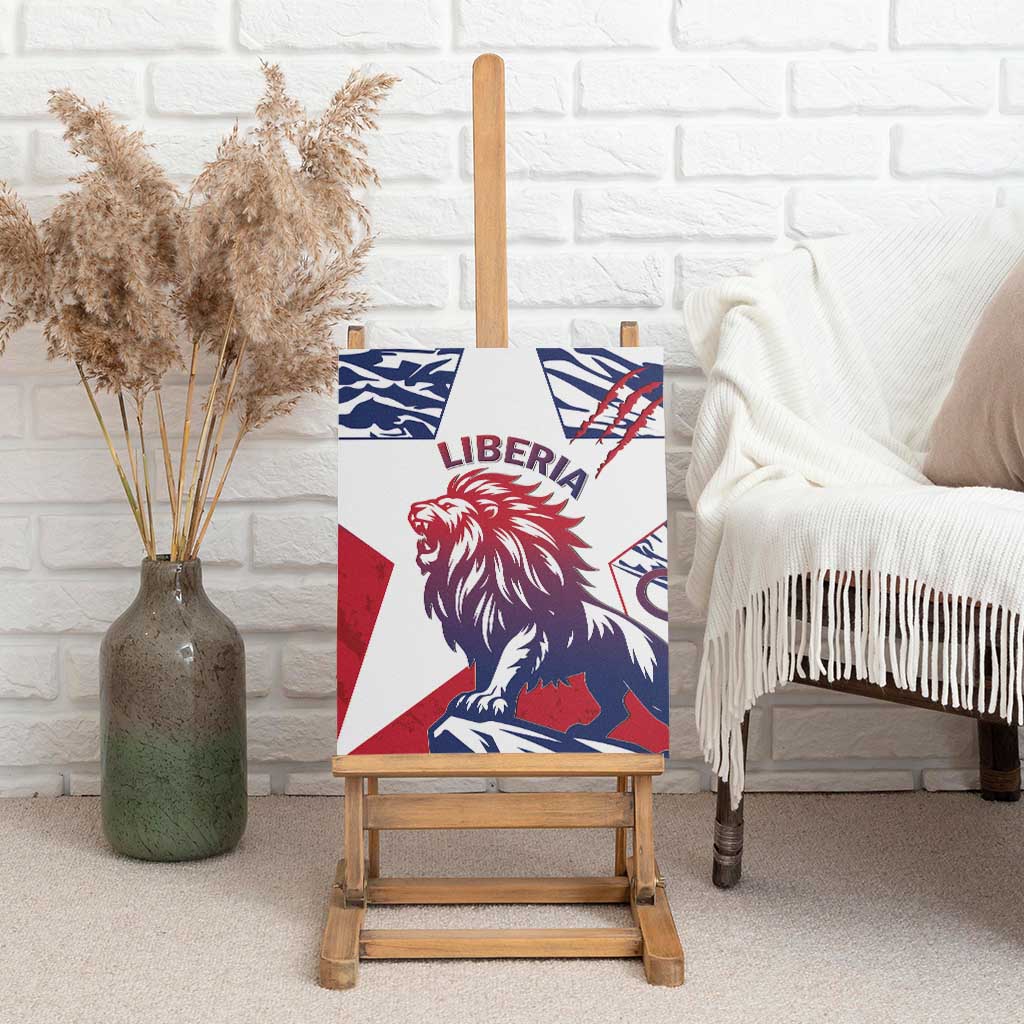 Liberia Lion Canvas Wall Art Grunge Style - Wonder Print Shop