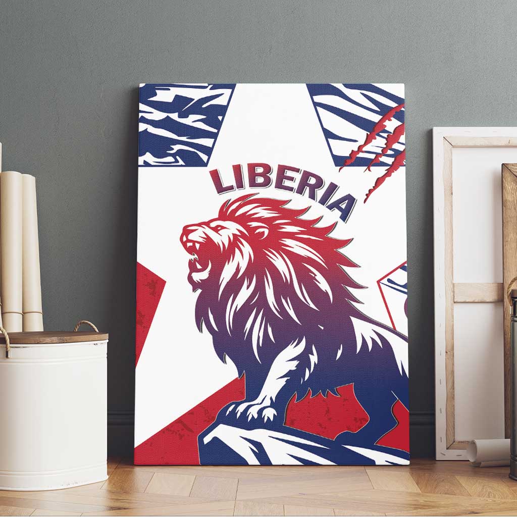 Liberia Lion Canvas Wall Art Grunge Style - Wonder Print Shop