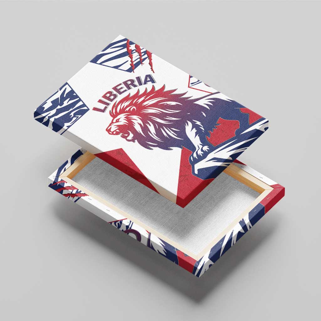 Liberia Lion Canvas Wall Art Grunge Style - Wonder Print Shop