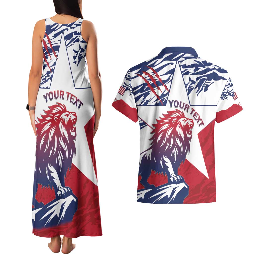 Personalised Liberia Lion Couples Matching Tank Maxi Dress and Hawaiian Shirt Grunge Style - Wonder Print Shop