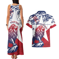 Personalised Liberia Lion Couples Matching Tank Maxi Dress and Hawaiian Shirt Grunge Style - Wonder Print Shop